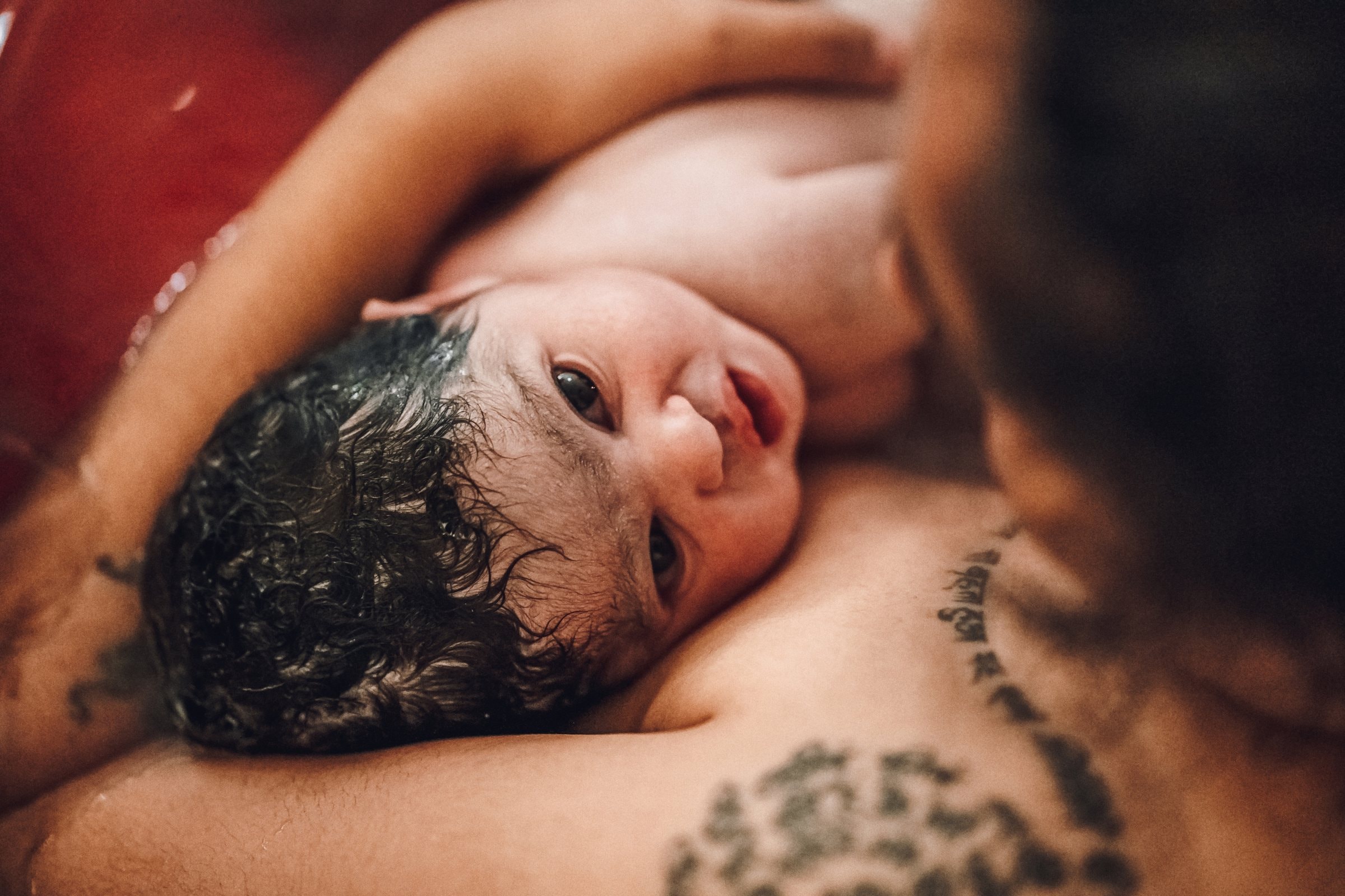 Misty held skin to skin immediately after birth